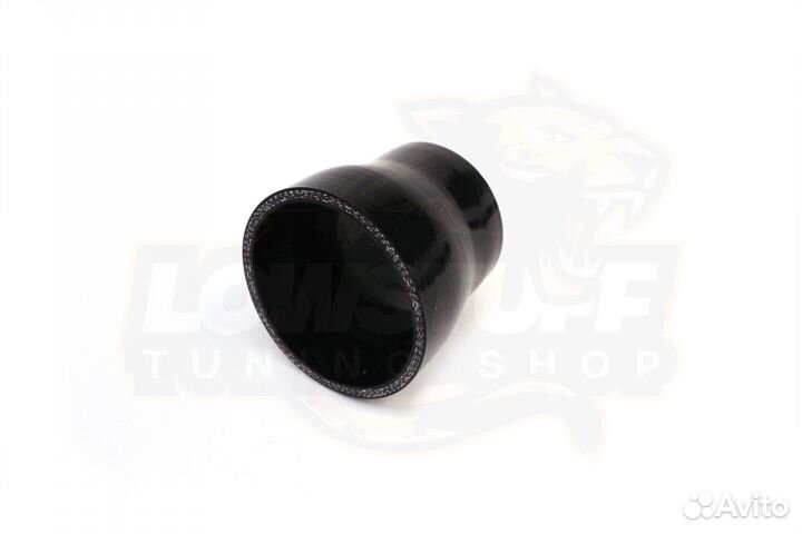 Патрубок силиконовый прямой 70 мм в 51 мм длина 76 мм стенка 5мм черный