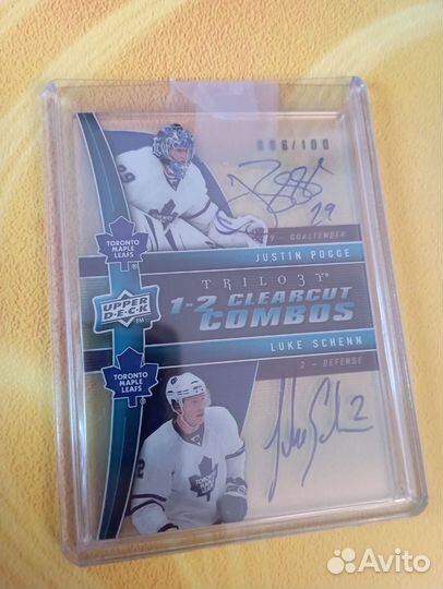 Хоккейная карта двойной автограф нхл Торонто