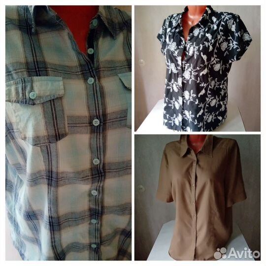 Блузки лен/хлопок 52-54 paзм