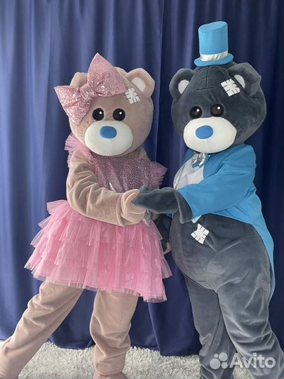 Поздравление от белого мишки и мишки Тедди