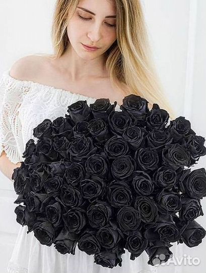 Доставка букетов и цветов. Чёрные розы