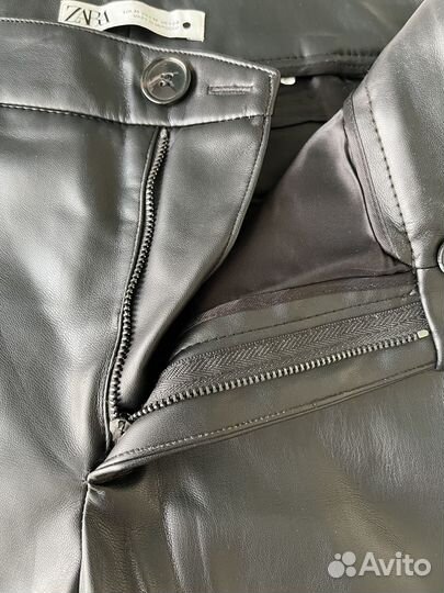 Кожаные брюки zara m