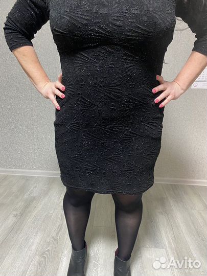 Вечернее платье 48 размер черное новое (bonprix)