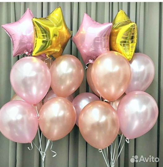 Цветы Гелиевые шары в нежных оттенках