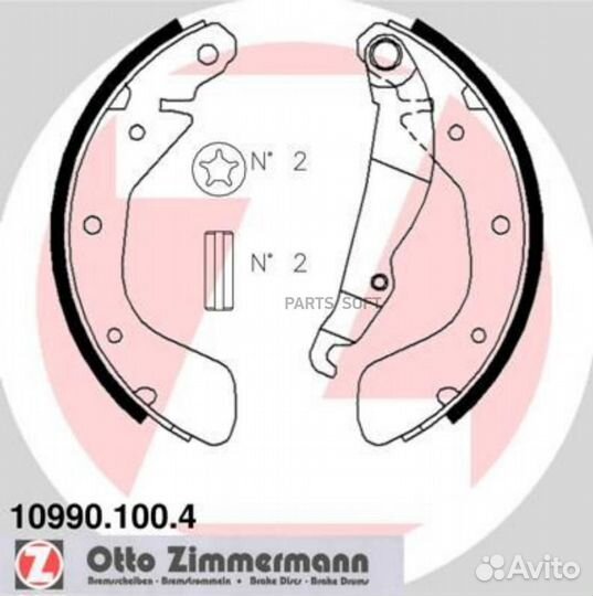 Zimmermann 10990.100.4 Колодки торм.бараб.200x29