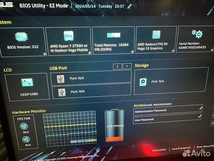 Игровой asus TUF RTX2060/R7/16RAM/120Ghz/идеал