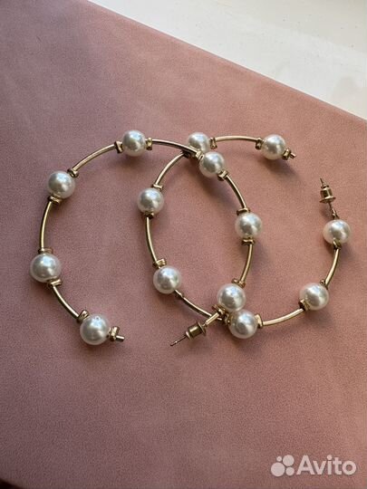 Серьги zara жемчуг