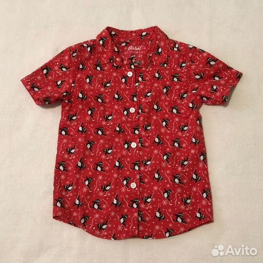 Рубашка новогодняя 110