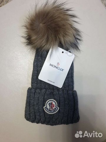 Шапка Moncler серая