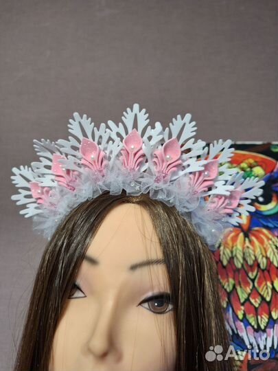 Ободок снежинка новогодний