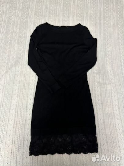 Трикотажное Платье love republic черное с кружевом