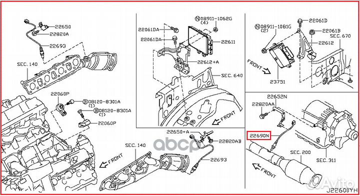 Oenis-226A0EN21A лямбда зонд Nissan 226A0EN21A