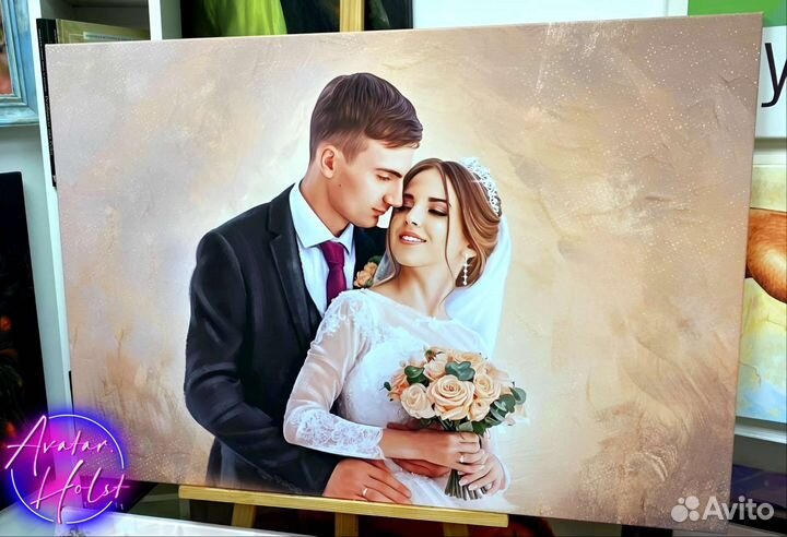 Портрет по фото на холсте на заказ Новосибирск