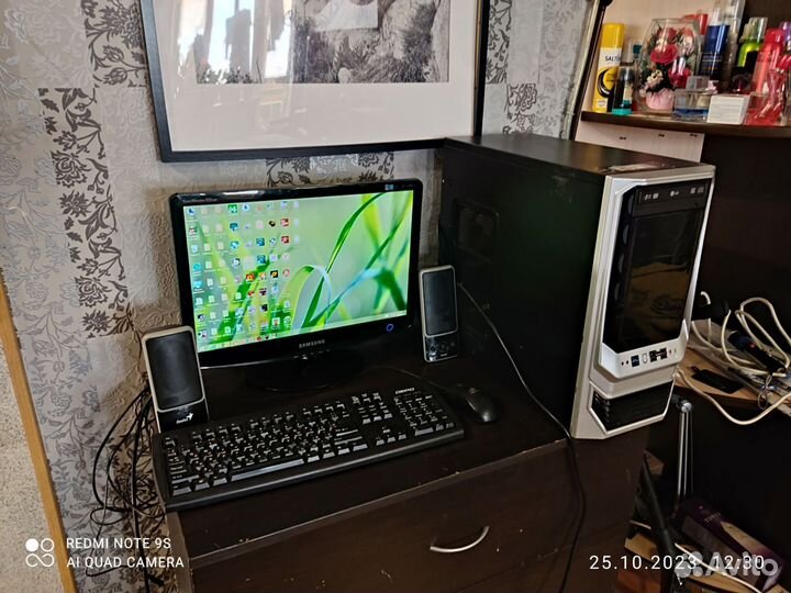 Моник.системник.клава.мышь.комплект 1GB видеокарта