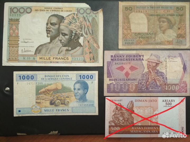 Банкноты стран Африки из оборота и новые