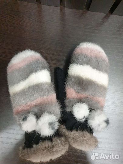 Варежки из меха норки