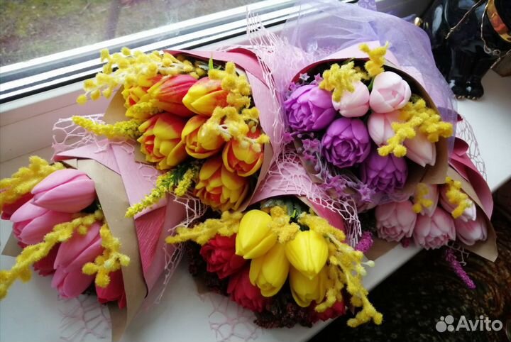 Мыльные тюльпаны и розы ручной работы