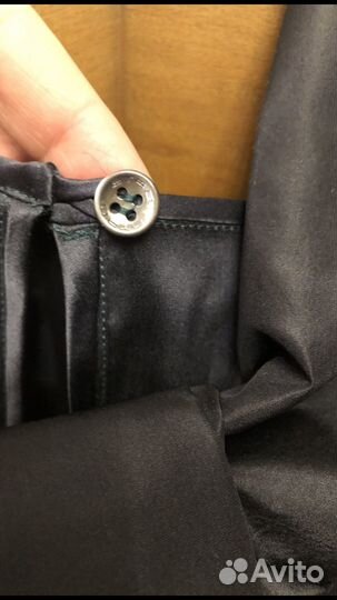 Блуза шелковая etro 46 графитовый цвет