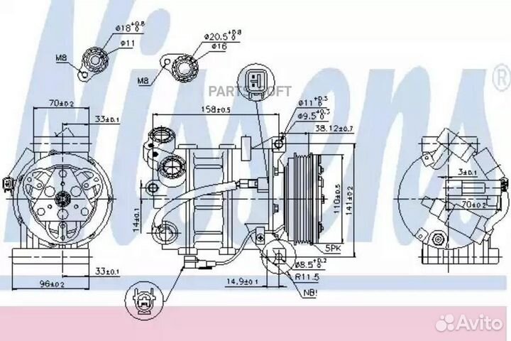 Компрессор кондиционера ford mondeo (2007) 2.5
