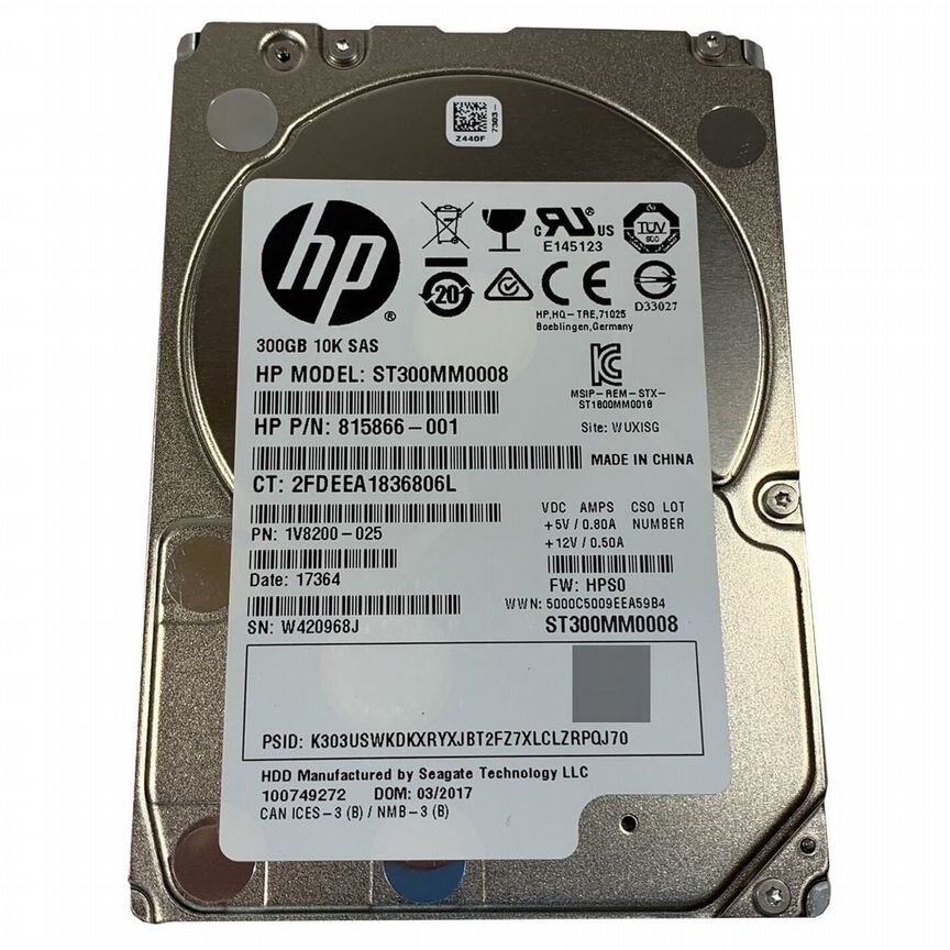 [1V8200-025] Жесткий Диск Hp 300gb Sas 2.5" Hdd 1v8200-025