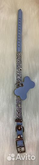 Ошейник натуральная кожа стразы, ручная работа