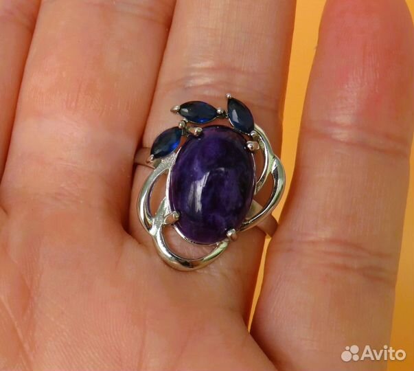 Чароит Серебряное кольцо Серебро 925 Новое