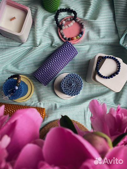 Свеча в гипсовом подсвечнике 180мл