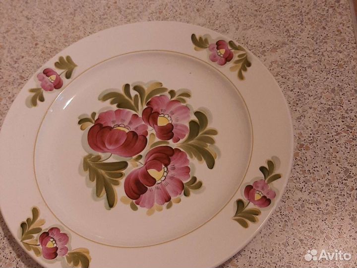 Блюдо Красные Маки фарфор зик СССР
