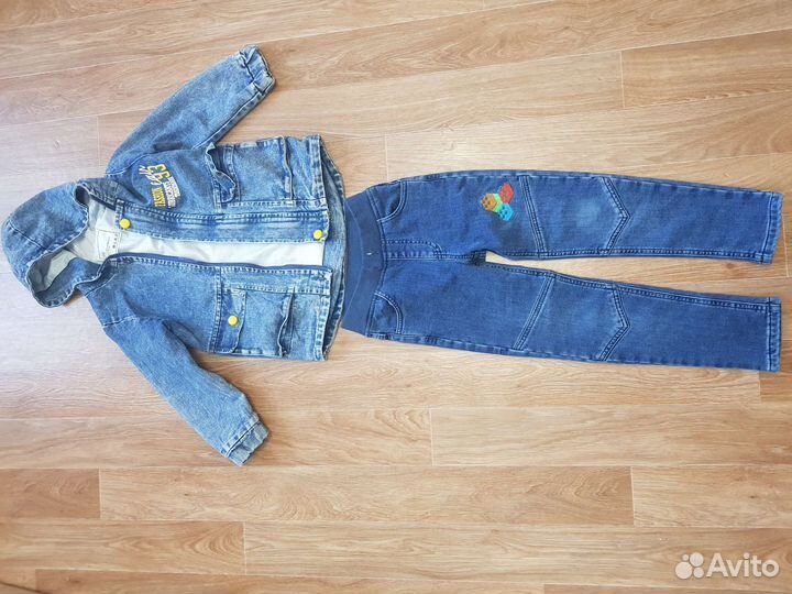 Джинсовая ветровка и утеплённые джинсы