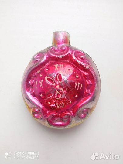 Елочная игрушка СССР часы 2