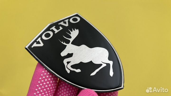 Герб лось для Volvo черный эмблема наклейка Вольво