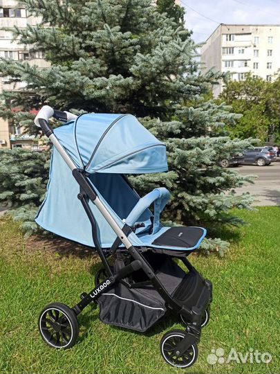 Новая прогулочная коляска Luxmom V3(голубой цвет)
