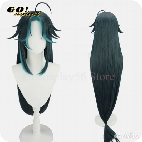 Сяо геншин длинный парик косплей