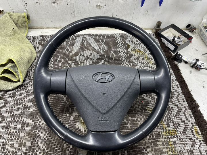 Руль на Hyundai Getz кожа, с подушкой