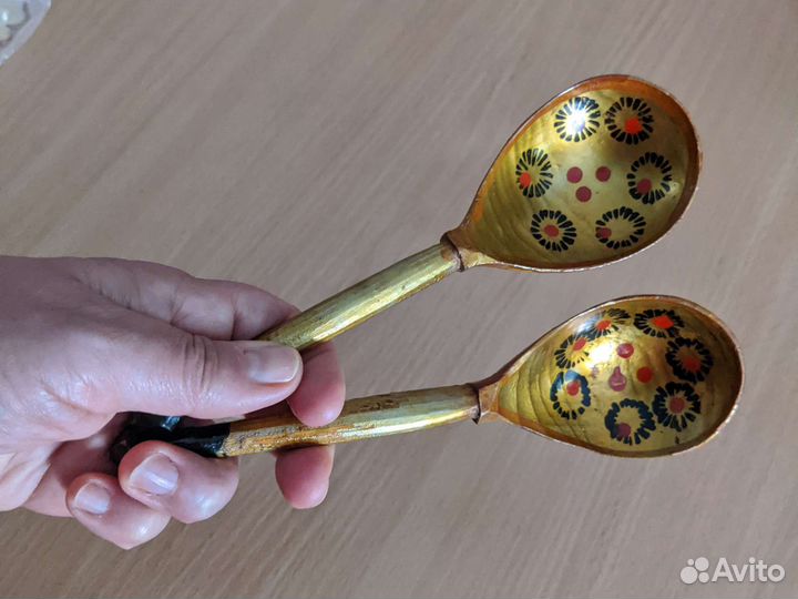 Деревянные ложки, доска. Детская скалочка СССР