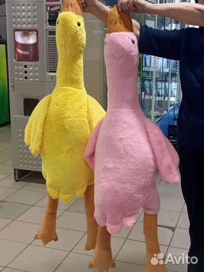 Мягкие игрушки Гуси обнимуси, котик, фламинго