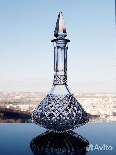 Графин и 6 стопочек. Хрусталь. Чехословакия