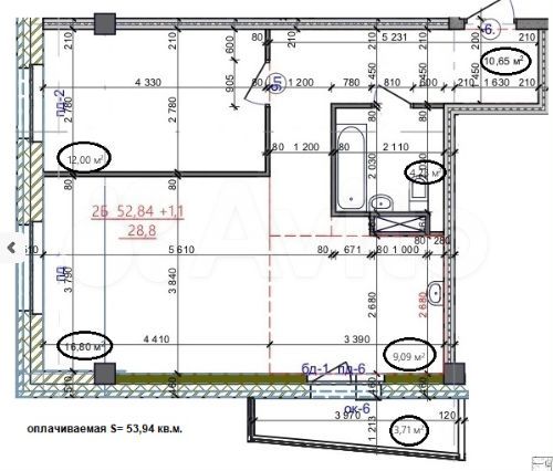 2-к. квартира, 52,8 м², 10/12 эт.