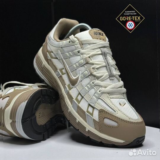 Кроссовки зимние Nike P-6000 white and brown