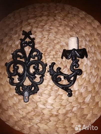 Подсвечник настенный. Каслинское литье. Чугун