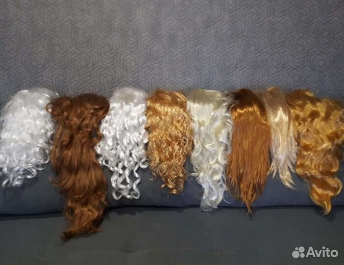 Парики карнавальные, косы, борода Морозика,шиньоны