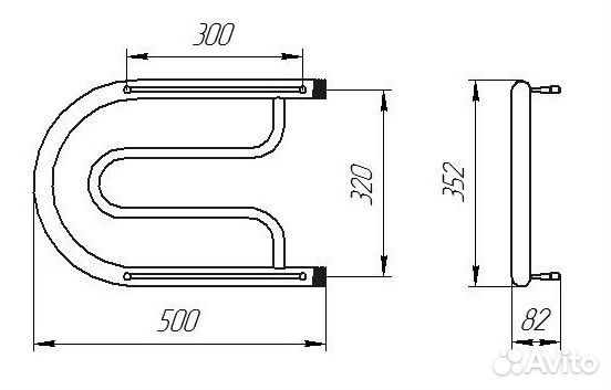 Водяной полотенцесушитель Тера фокстрот псв-01-02 320х500