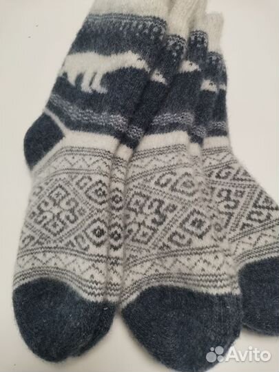 Носки шерстяные вязаные