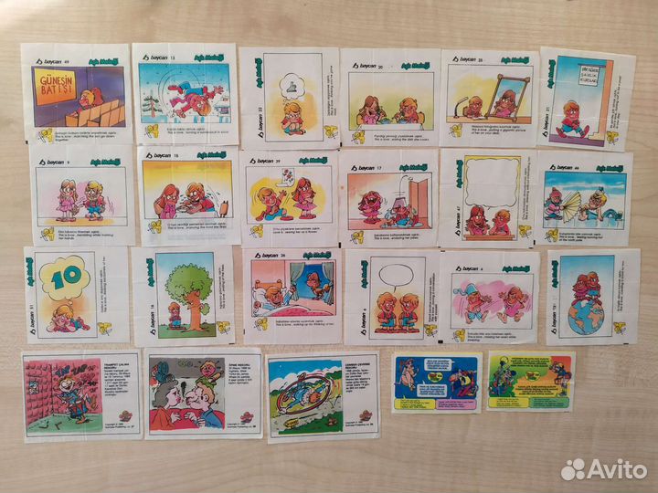 Вкладыши, фантики от жвачки, переводилки