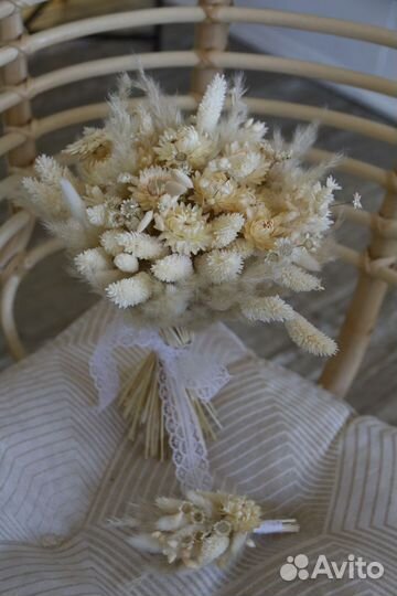 Свадебный букет из сухоцветов