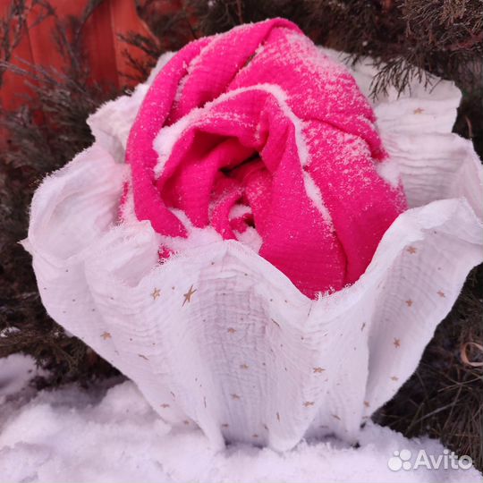 Муслин двухслойный жатый, с глиттером