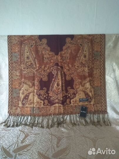 Палантин. Пашмина /кашемир / + золотой шелк