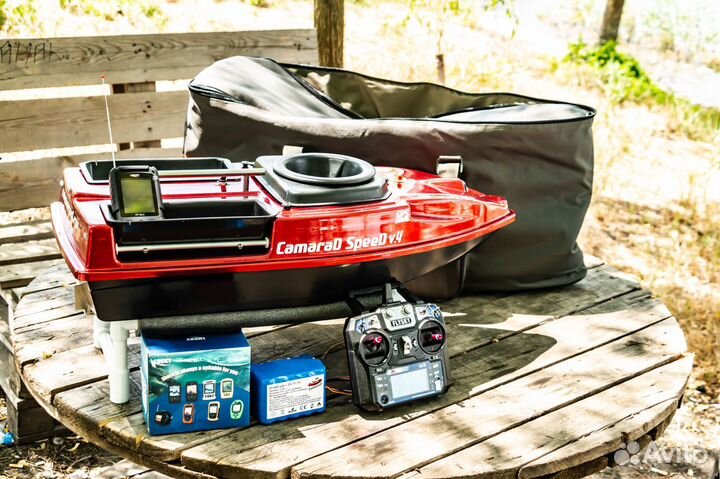 Карповый кораблик,разбрасыватель,25A,эхолот,сумка