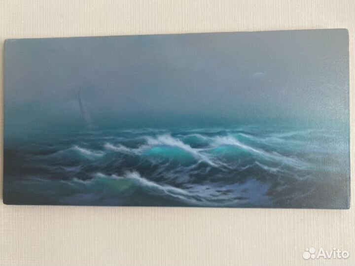 Картина маслом «Бирюзовая волна»