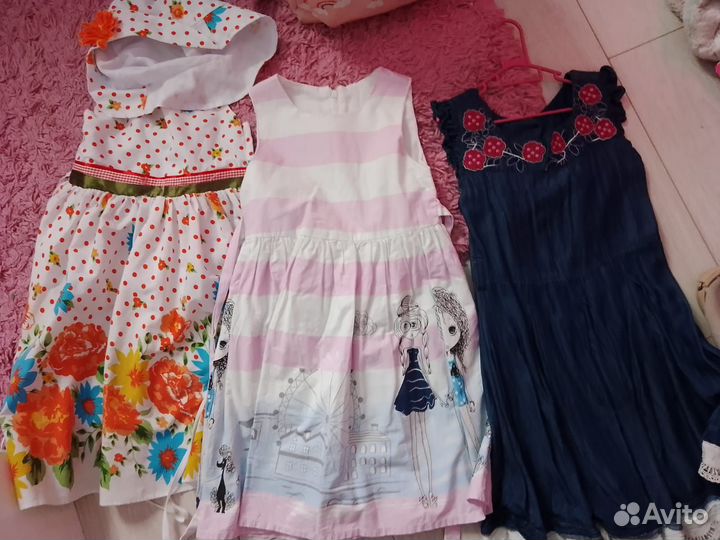 3 платья для девочек 6-7 лет